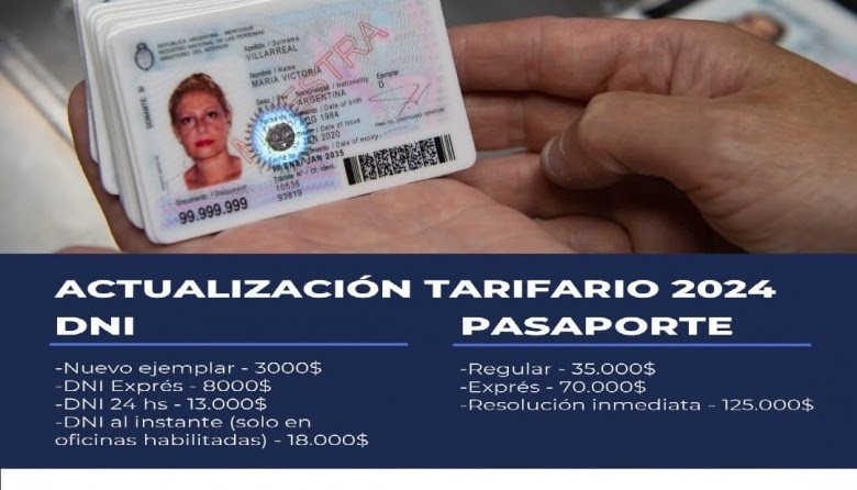 Aumento de más 100% para renovar DNI y Pasaporte 