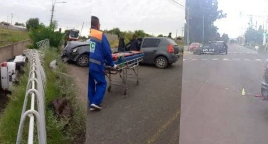  Siniestro vial provocó caída de auto a un canal