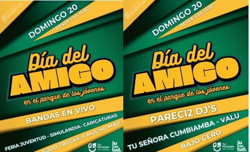 Domingo Gran festejo día del amigo en el Parque Yrigoyen