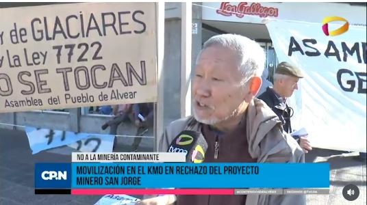 Movilización antiminera de Alvear solo pocas personas en una esquina