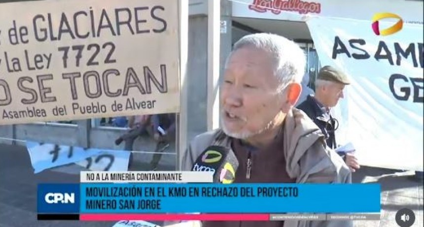 Movilización antiminera de Alvear solo pocas personas en una esquina
